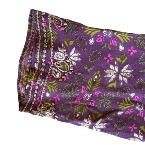 Sigrid Olsen Floral Tunic Beaded Lightweight Beach Swim Coverup - Picture 5 of 5